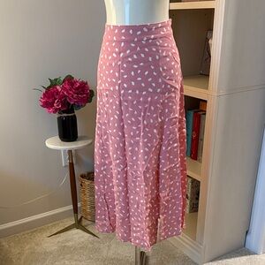 LOFT Pink and White A-Line Skirt
